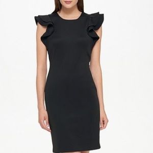 Ann Taylor Flutter Sleeve Wiggle Pencil Dress